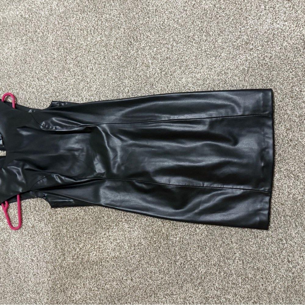 Zara Black Faux Leather Top